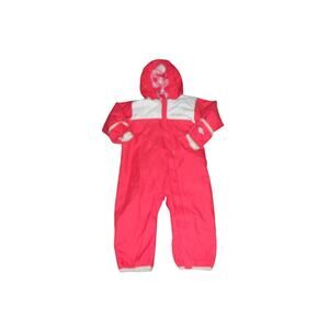 Columbia Pink and White Kids Rain One-Piece Hooded Raincoat